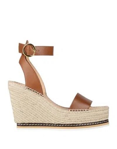 Odissi Odissì Woman Espadrilles Tan Size 9 Calfskin In Brown