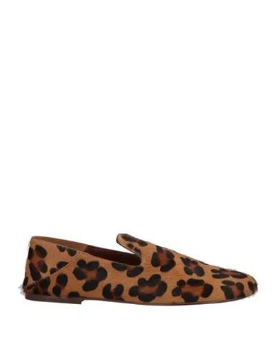 Odissi Odissì Woman Loafers Camel Size 8 Leather In Brown