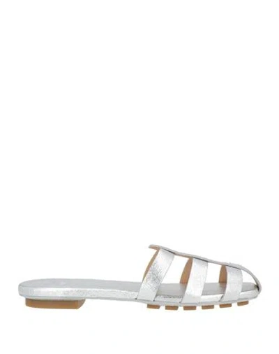 Odissi Odissì Woman Mules & Clogs Silver Size 9 Lambskin