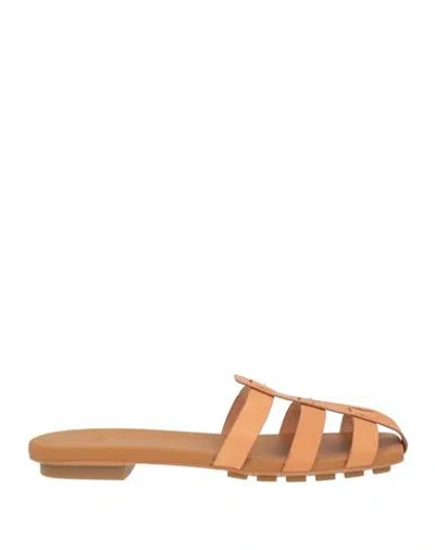 Odissi Odissì Woman Sandals Camel Size 9 Calfskin In Beige