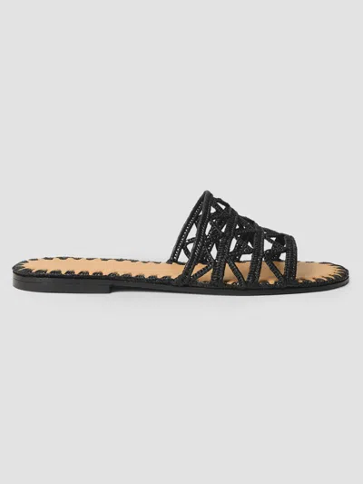 Odissi Women's Evie Woven Slide Sandals In Black