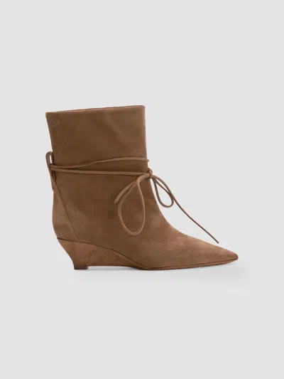 Odissi Women's Gemma Suede Wedge Boots In Brown