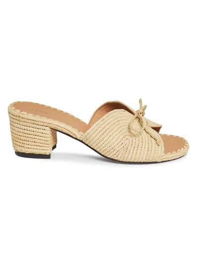 Odissi Women's Odett 45mm Bow-detailed Woven Mules In Brown
