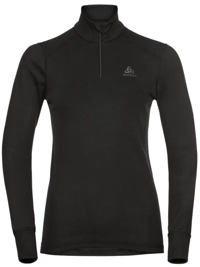 Odlo Bl Top Turtle Neck L/s Half Zip In Black