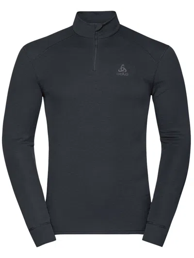 Odlo Bl Top Turtle Neck L/s Half Zip In Black
