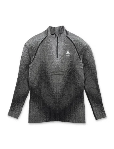 Odlo Black Textured Zip-up Sweatshirt