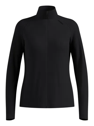 Odlo Essential Warm Full-zip Fleece In Black