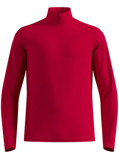 Odlo Essential Warm Half Zip In Red