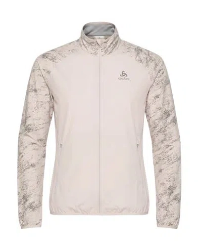 Odlo Man Jacket Beige Size S Recycled Polyester In Neutral