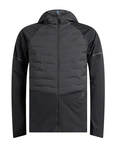 Odlo Man Jacket Black Size M Recycled Polyester, Elastane In Multi