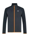 Odlo Man Jacket Charcoal Size S Polyester, Elastane In Blue