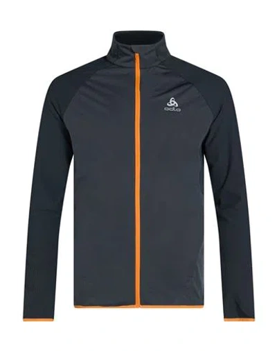 Odlo Man Jacket Charcoal Size S Polyester, Elastane In Blue