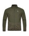 Odlo Man Jacket Military Green Size S Polyester, Elastane In Green