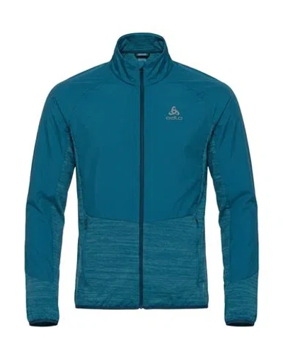 Odlo Man Jacket Slate Blue Size S Polyester, Elastane