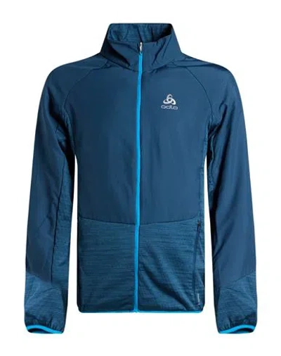 Odlo Man Jacket Slate Blue Size S Polyester, Elastane