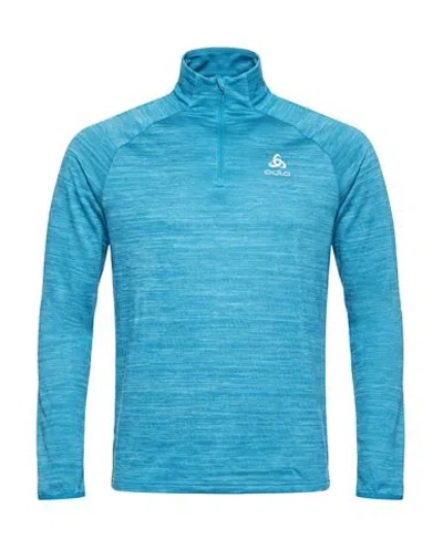 Odlo Man Sweatshirt Azure Size S Polyester, Elastane In Blue