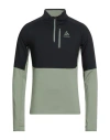 Odlo Man Sweatshirt Black Size S Recycled Polyester, Elastane In Green