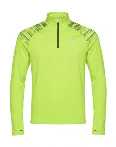 Odlo Man Sweatshirt Lime Green Size M Polyester, Elastane