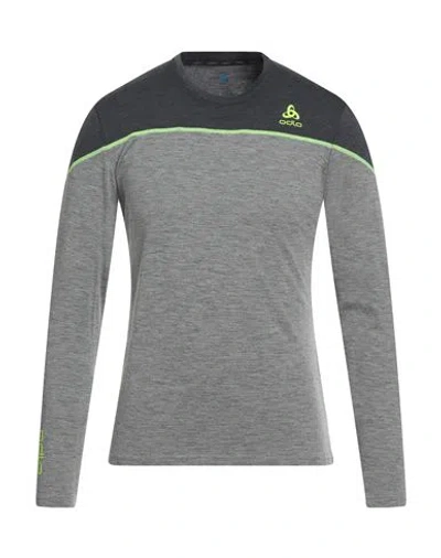 Odlo Man T-shirt Grey Size Xxl Merino Wool, Polyamide In Gray