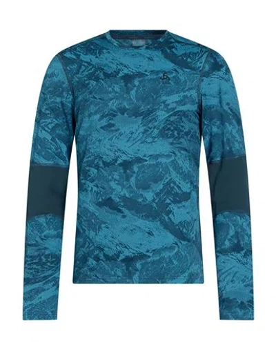 Odlo Man T-shirt Azure Size L Recycled Polyester, Elastane In Multi
