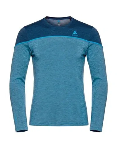 Odlo Man T-shirt Blue Size S Merino Wool, Polyamide