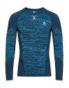 Odlo Man T-shirt Blue Size S Recycled Polyester, Recycled Polyamide, Polyamide, Recycled Elastane, E In Blue