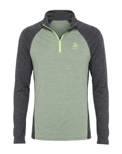 Odlo Man T-shirt Sage Green Size S Virgin Wool, Recycled Polyester