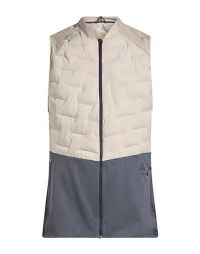 Odlo Man Vest Beige Size M Recycled Polyester, Elastane In Gold