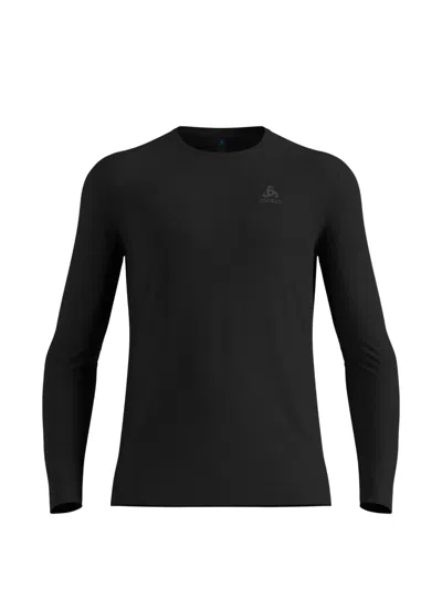Odlo Natural Merino 160 Long-sleeved Wool Top In Black
