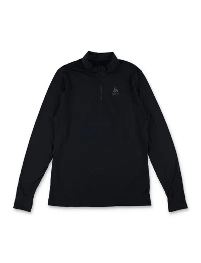 Odlo Black Logo Zip-up Sweatshirt In Blue