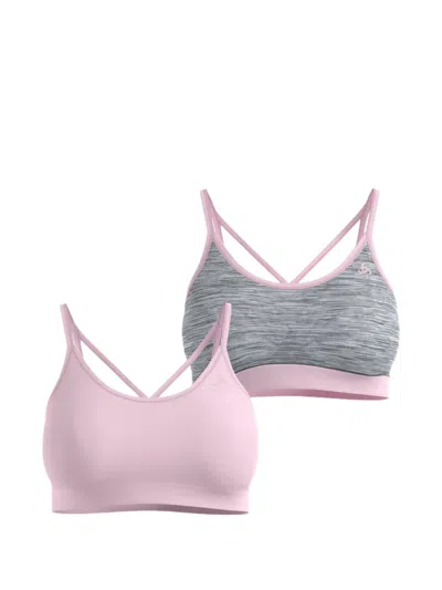 Odlo Reversible Logo-print Crossover-strap Sports Bras In Multi