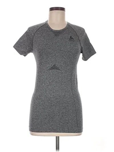Pre-owned Odlo Short Sleeve Top Gray Crew Neck Tops