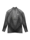 Odlo Black Textured Zip-up Sweatshirt In Black