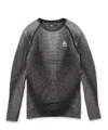 Odlo Grey Textured Long-sleeve Sweatshirt In Grey