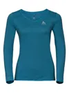 Odlo V-neck Base-layer Top In Blue