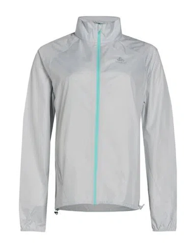 Odlo Woman Jacket Light Grey Size Xs Recycled Polyester In Blue