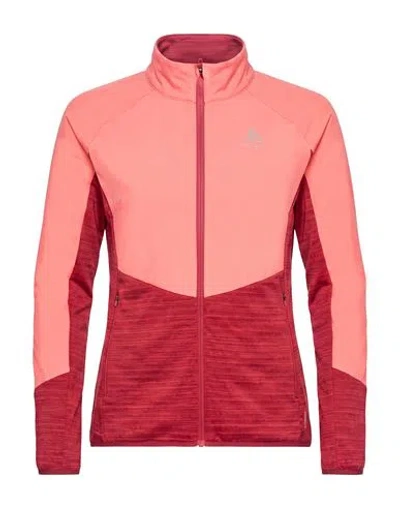 Odlo Woman Jacket Salmon Pink Size S Polyester, Elastane