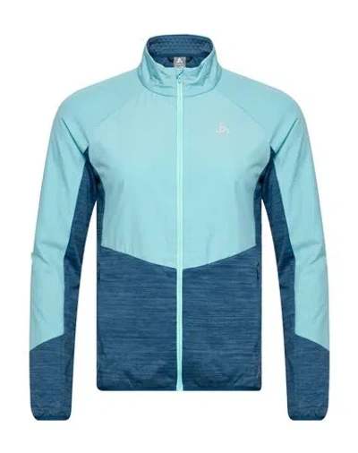 Odlo Woman Jacket Turquoise Size Xs Polyester, Elastane In Blue