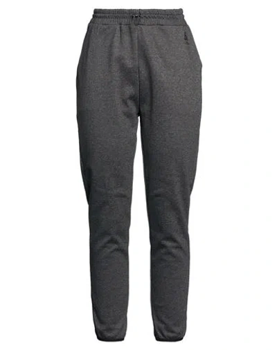 Odlo Woman Pants Charcoal Size L Cotton, Polyester, Polyamide In Gray