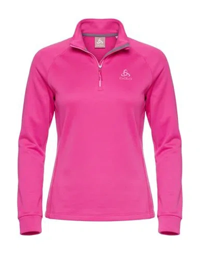Odlo Woman Sweatshirt Fuchsia Size Xs Recycled Polyester, Elastane In Pink