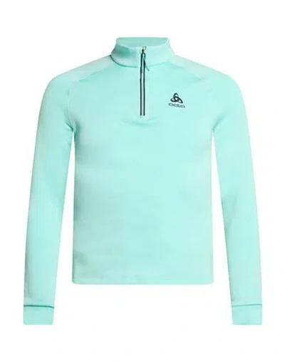 Odlo Woman Sweatshirt Turquoise Size S Recycled Polyester, Elastane In Blue