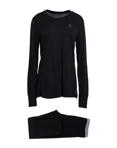 Odlo Woman Tracksuit Black Size L Merino Wool, Virgin Wool