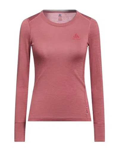 Odlo Woman T-shirt Antique Rose Size Xs Merino Wool In Pink
