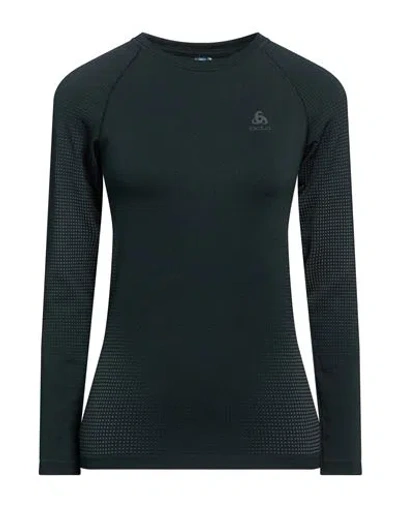 Odlo Woman T-shirt Black Size Xl Recycled Polyester, Recycled Polyamide, Recycled Elastane
