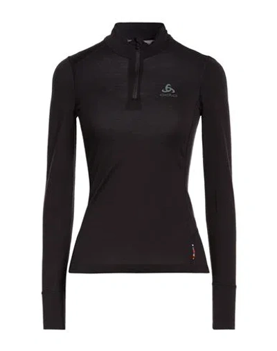 Odlo Woman T-shirt Black Size Xs Merino Wool