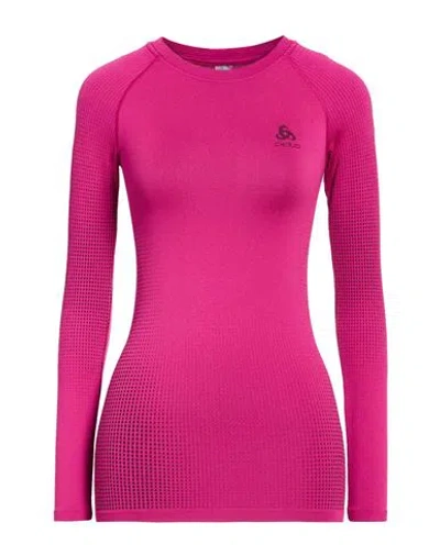 Odlo Woman T-shirt Garnet Size Xl Recycled Polyester, Recycled Polyamide, Recycled Elastane In Red