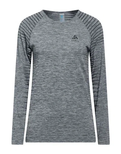 Odlo Woman T-shirt Grey Size Xs Polyester, Polyamide, Elastane