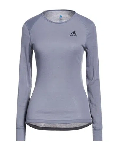 Odlo Woman T-shirt Slate Blue Size Xl Recycled Polyester