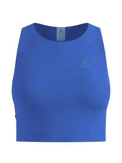 Odlo X-alp Trail Cargo Running Cropped-silhouette Tank Top In Blue