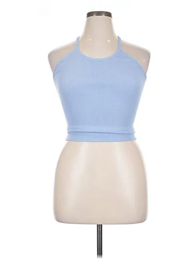 Pre-owned Ododos Sleeveless Top Blue Halter Neckline Tops